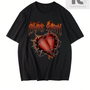 Street Life Erkek Alev Kalp Baskılı T-Shirt