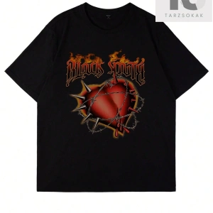 Street Life Erkek Alev Kalp Baskılı T-Shirt