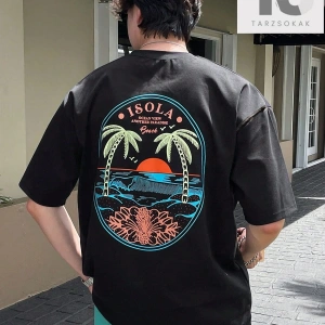 Street Life Erkek Araba ve Mektup Grafikli Tişört