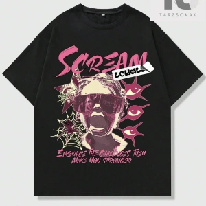 Street Life Erkek Karakter ve Slogan Baskılı T-shirt