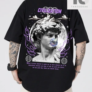 Street Life Erkek Kelebek Baskılı Tişört