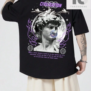 Street Life Erkek Kelebek Baskılı Tişört