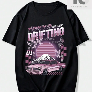 Street Life Erkek Mektup Kelebek Grafik Tişört