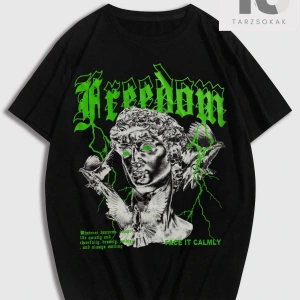 Street Life Erkek Pamuk Figürlü ve Sloganlı Grafik Tişört