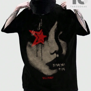 Street Life Erkek Portre Baskılı Kısa Kollu Tişört, e Yaz Aylarında Günlük Gi