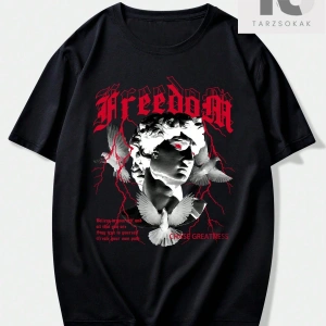 Street Life Erkek Relax Fit Heykel Baskı Damla Omuz Tişört