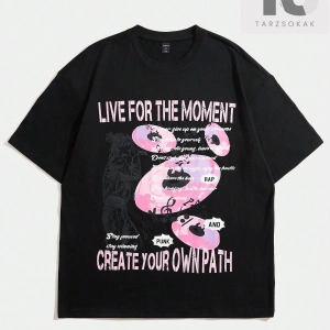 Street Life Erkek Sloganlı Grafik Tişört