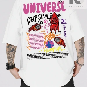 Street Life Erkek Sloganlı ve Karikatür Grafikli Tişört