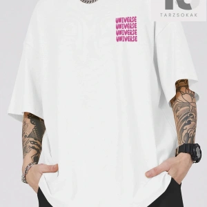 Street Life Erkek Sloganlı ve Karikatür Grafikli Tişört