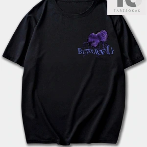 Street Life Erkek Sloganlı ve Kelebek Baskılı Tişört