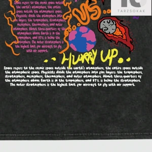 Street Life Erkekler Renkli Graffiti Baskı Ve Boyalı Mektup Tişört