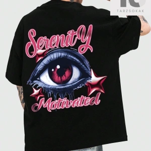 Street Life Göz ve Yazı Desenli Baskılı Erkek Kısa Kollu Tişört