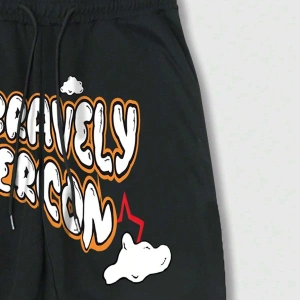 Street Life Guys Cartoon & Letter Graphic Drawstring Waist Eşofman Altı