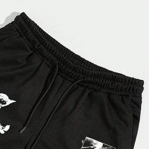 Street Life Guys Slogan Graphic Drawstring Waist Eşofman Altı