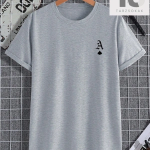 Street Life İngilizce Ve Çiçek Baskılı Erkek Düşük Omuz Tişört