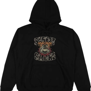 Street Smoke Siyah Oversize Unisex Kapüşonlu Sweatshirt Hoodie