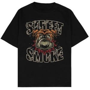 Street Smoke Siyah Oversize Unisex T-shirt