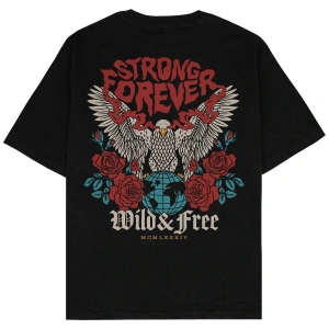 Strong Forever Siyah Oversize Unisex T-shirt
