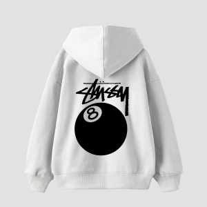 Sts. Eight Ball Baskılı Oversize Unisex Beyaz