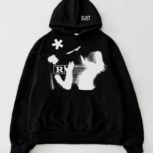 STUSSY BASKILI OVERSIZ SWEATSHIRT MODELLERİ Siyah