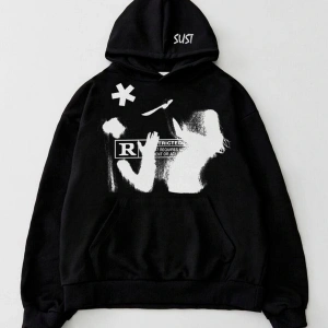 STUSSY BASKILI OVERSIZ SWEATSHIRT MODELLERİ Siyah