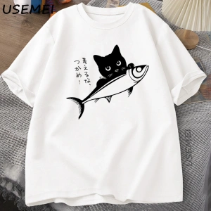 Su samuru Saçma Baskı TPamuk Tasarımcı Komik Deniz Samuru Meme Tee Vintage Y2K Hayvan 2944