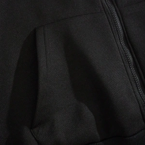 Sun & Moon Print Zip Up Drawstring Lined Hoodie Siyah