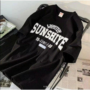 SUNSHIYA BASKILI OVERSİZE KALIP T-SHIRT