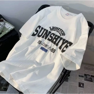 SUNSHIYA BASKILI OVERSİZE KALIP T-SHIRT