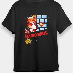 Süper Mario Siyah Unisex Tişört T-Shirt