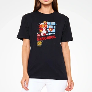 Süper Mario Siyah Unisex Tişört T-Shirt