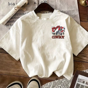 Süt İpek Normal Tişört, Minimalist Moda Günlük Giyim