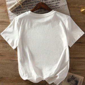 Süt İpek Normal Tişört, Minimalist Moda Günlük Giyim