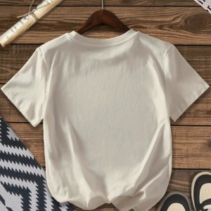 Süt İpek Normal Tişört, Minimalist Moda Günlük Giyim