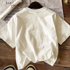 Süt İpek Normal Tişört, Minimalist Moda Günlük Giyim