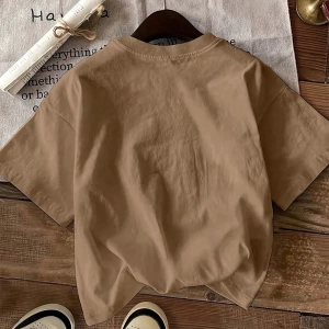 Süt İpek Normal Tişört, Minimalist Moda Günlük Giyim