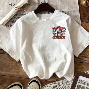 Süt İpek Normal Tişört, Minimalist Moda Günlük Giyim