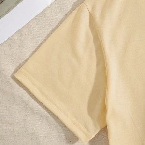 Süt İpek Normal Tişört, Minimalist Moda Günlük Giyim