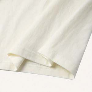 Süt İpek Normal Tişört, Minimalist Moda Günlük Giyim