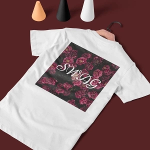 Swag Baskılı Unisex Beyaz T-shirt