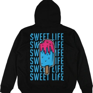 Sweat Life Siyah Oversize Unisex Kapüşonlu Sweatshirt Hoodie