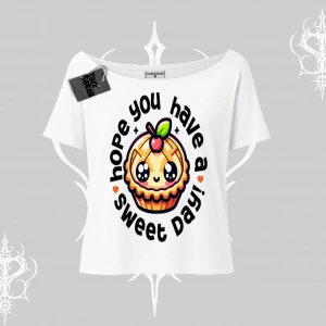 Sweet Day Cupcake Baskılı Kayık Yaka Tshirt