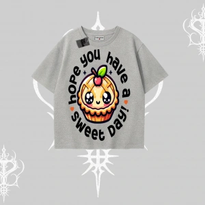 Sweet Day Cupcake Baskılı Oversize Tshirt
