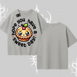Sweet Day Cupcake Baskılı Oversize Tshirt