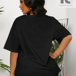 SXY Düşük Omuzlu Harfli ve Göz Desenli Üst