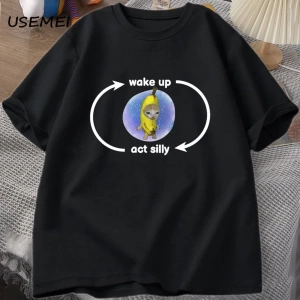 T Shirt ağlayan muz kedi Meme T-shirt komik üzgün Kitty kedi