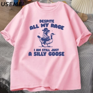 T-Shirt Komik Kaz Tshirt Pamuk Kısa