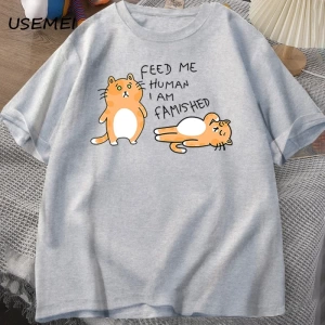 T-shirts Men Women Fuuny Cat Lovely Print T Shirt Summer Cotton Mens T-shirts Casual Harajuk 3029