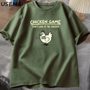 Tavuk Oyunu Tavukya Bakmayın Komik T Shirt Pamuk Kısa Kollu O Boyun Grafik Tees Erkek Tasarım 2813