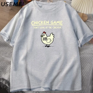 Tavuk Oyunu Tavukya Bakmayın Komik T Shirt Pamuk Kısa Kollu O Boyun Grafik Tees Erkek Tasarım 2813